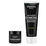 Charcoal Tooth Powder and Charcoal Toothpaste Pack - Teeth Whitening Organic Coconut Oil and Activated Charcoal - Made in USA - Best Natural Tooth Whitener - Removes Bad Breath and Stains