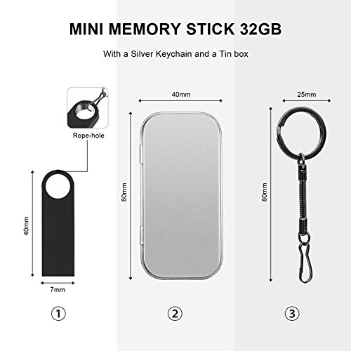 BIYUN USB Stick Memory Stick 32G USB 2.0-Datenstick,Mini USB-Flash-Laufwerke,Speicherstick,Flash-Laufwerk… – Bild 3