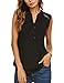 SoTeer Women Sleeveless Blouse Comfy V Neck Loose Casual Button Down Shirts