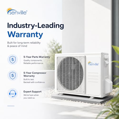 Senville LETO Series Mini Split Air Conditioner Heat Pump, 24000 BTU 208/230V, Works with Alexa, White