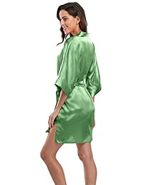 CostumeDeals KimonoDeals KimonoDeals - Kimono corto de satén suave para mujer, color sólido