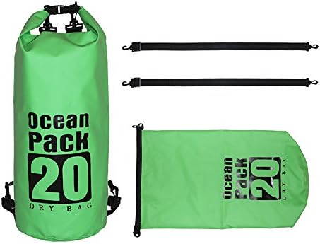 JUNYANGXITAI Waterproof Dry Bag with Adjustable Detachable Strap 10L/20L/30L,for Boating/Canoeing/Fishing/Drifting/Swimming/Camping/Snowboarding (20L)