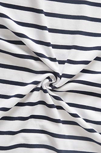 Smallshow 3 Pcs Maternity Nursing T-Shirt Nursing Tops White Stripe-Black-Grey Large