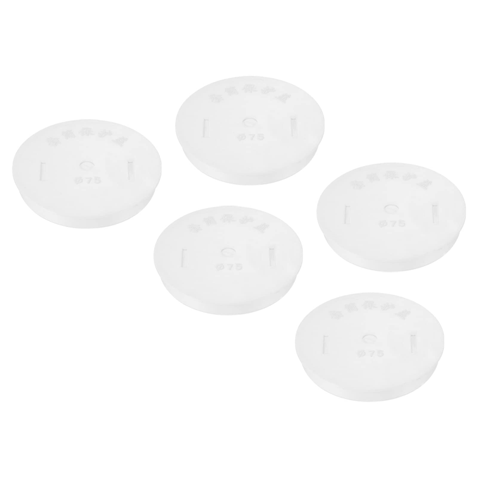 PATIKIL 75mm OD Flush Type Hole Plugs, 5 Pack Post Tube Hole Fastener Cover Pipe End Cap for Pipeline Protection, White