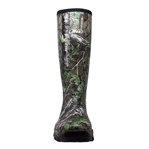 TECS Men's 17" Rubber Boots: Neoprene, Fleece Lining, Waterproof for Hunting, Camping, Fishing, Hiking and The Outdoors, Camo, 8 M US