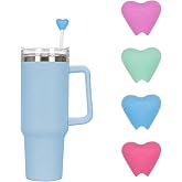 Lipzi Anti-Wrinkle Bright Silicone Straw Tips Fits 5/16-7/16 in Straws 4-Pk | Measure Your Straw Before Ordering. Expandable silicone rubber fits straw 5/16 up to 7/16 inch diameter, Lip Friendly Topper