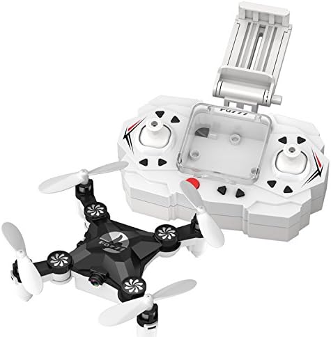 Remote-controlled Rechargeable Mini Quadcopter Rotatable Motor Arm Helicopter Wifi FPV Drone with HD Camera Foldable Pocket Aircraft (black)