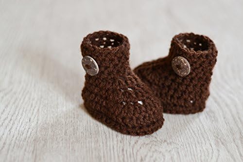 Newborn Boys Brown Baby Crochet Boots