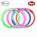 BSEEN LED Dog Collar, USB Rechargeable, Glowing pet Dog Collar for Night Safety, Fashion Light up Collar for Small Medium Large Dogs（Red
