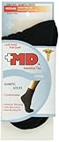 MD USA Wave-In Mesh Diabetic Seamless Ankle Socks, Black, Medium, 1 Pair