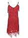 Anna-Kaci Womens Fringe Sequin Strap Backless 1920s Flapper Party Mini Dress
