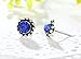Vintage Ethnic 6 pairs/set Blue Crystal Red Flower Resin Round Hollow Enamel Stud Earirngs (Silver)