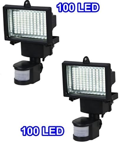 Super Bright 100 SMD LEDs Garage Sensor Security Solar Light Powered Motion Sensor Security Light Flood - 2 Pack