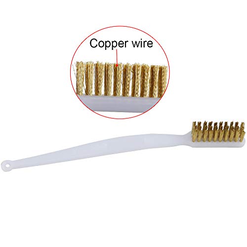 BCZAMD 3D Printer Nozzle Cleaning Copper Wire Toothbrush Tool Copper Brush Handle Hot Bed Cleaning Toothbrush (2Pcs)