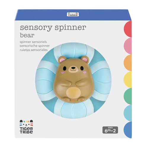 Tiger Tribe: Sensory Spinner - Bear - Interactive Toy, Rattle Sound, Shake-Chew-Spin, Twirling Play, Suction Cups, Baby & Toddler 6 Months - 2 Years