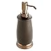 mDesign Metal Bath Accessory Set, Soap Dispenser, Toothbrush Holder, Tumbler - 3 Pieces, Two-Tone Bronze
