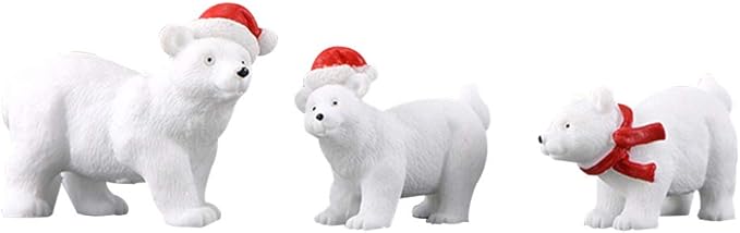 Vosarea 6 Pezzi Mini Decorazione Natalizia Miniatura Di Resina Di Orso Polare Figure Animali Decorazione Della Tavola Di Natale Stile Casuale Amazon It Casa E Cucina