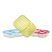 California Home Goods 3 Compartment Reusable Food Storage Containers for Kids and Adults, Microwave, Dishwasher Safe, Multi-Colored, Set of 3