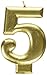 Amscan #5 Metallic Birthday Candle | Gold | Party Supply | 1 piece