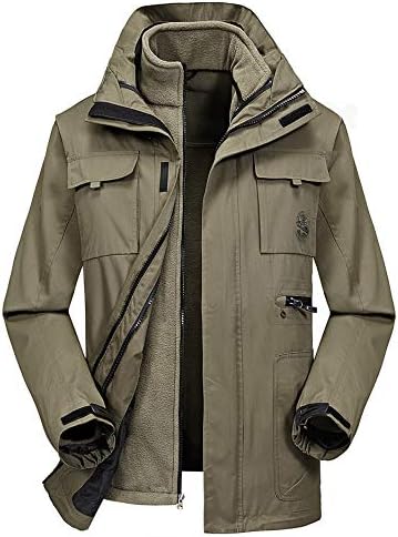 Mens Snowboard Ski Jacket 3-in-1 Waterproof Windproof Warm Winter Shell with Detachable Hood and Fleece Liner