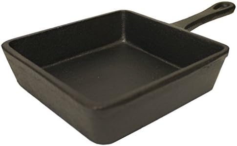 Kasian House Mini Square Cast Iron Griddle Pan - 5x5" - Individual or Single Serving - Grilling, Camping, Warm Desserts and Dips