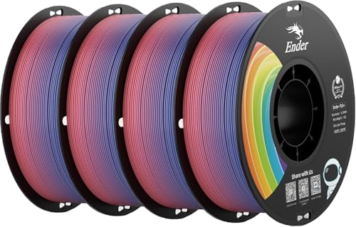 Creality Farbverlauf PLA Filament 1,75mm, Regenbogen Ender PLA+ 4kg Spule, Maßhaltigkeit ±0,02mm - Ideal für 3D-Drucker K1 K2 Ender Hi