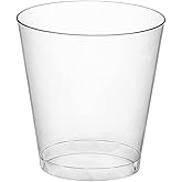 Party Essentials Disposable Hard Plastic Shot Shooter Glasses/Tasting Cups, 50-Count, 1.5-Ounce Clear