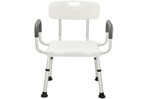 Urby Plus Size Extra Wide Shower Chair for Elderly and Disabled with Arms and Back, Silla para Baño Adulto Mayor, Ideal for S