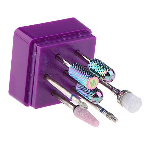 B Blesiya 7pcs/set Tungsten Steel Assorted Barrel Head Nail Drill Bits Set Professional Nail Tips Grinding Head