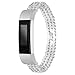for Alta HR & Alta Bands TenYun Replacement Luxury Color Crystal Embellishment Bling Man & Woman Stainless Steel Metal Band Strap/Bangle for Fitbit Alta HR & Alta (White Crystal-Silver)