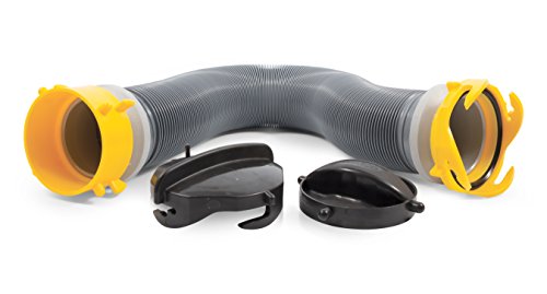 Camco 39664 Deluxe 5' Sewer Hose Extension - Heavy Duty Design with Swivel Fittings, Easy To Use and Compresses For Simple Storage, Storage Caps Included