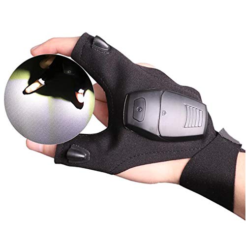 1 Paar Outdoor Taschenlampe LED Fingerlos Angelhandschuhe Handschuhe Wasserdicht Schwarz Arbeitshandschuhe mit Licht zum… – Bild 6