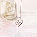 Sterling Silver I Love You to The Moon and Back Cubic Zirconia Necklace Heart Pendant
