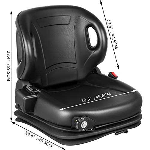 VEVOR Tractor Seat, Suspension Seat with 70° Adjustable Backrest