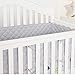 TILLYOU Quilted Breathable Crib Bumper Pads for Standard Cribs Baby Machine Washable Padded Crib Liner 100% Microfiber Polyester, Gray