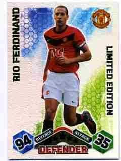 Match Attax 2009/2010 Rio Ferdinand 09/10 Limited Edition Card