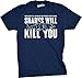 Mens Sharks Will Kill You Funny T Shirt Sarcasm Novelty Offensive Tee for Guys Mens Funny T Shirts Shark T Shirt for Men Funny Sarcastic T Shirt Novelty Navy L