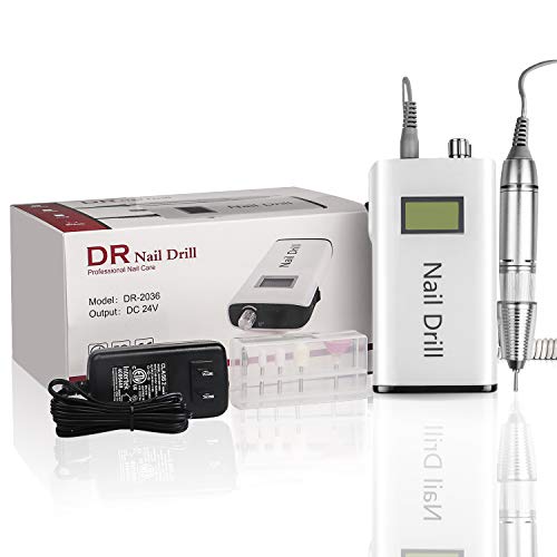 Nail Drill Machine 30000RPM - Ejiubas Nail Drill for Acrylic Gel Nails Portable Electric EFile Nail File Manicure Pedicure Tool Polishing Cuticle Remover Salong Home Use - Thumbnail 6