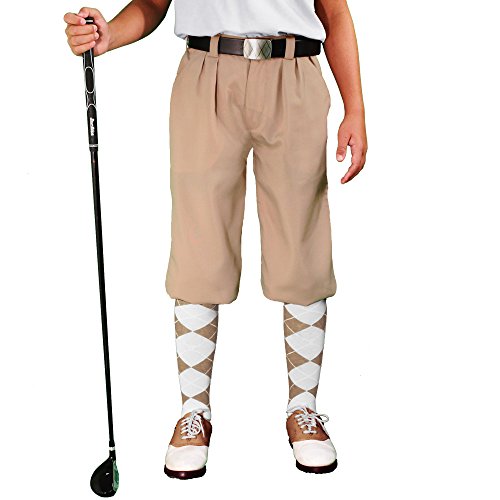 Golf Knickers Khaki Youth 'Par 3' - Microfiber