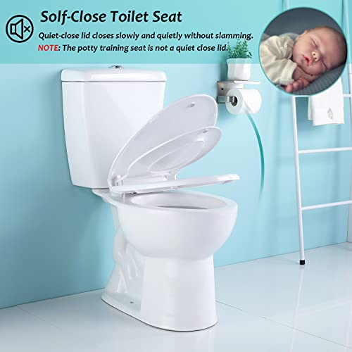 Elongated Toilet Seat with Built in Potty Training Seat Fits Adult