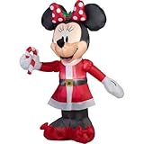 Inflatable Disney Minnie with Candy Cane for Christmas Decor