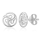 925 Sterling Silver Cut Open Tiny Celtic Knots Symbol Round Circle Post Stud Unisex Earrings 7 mm