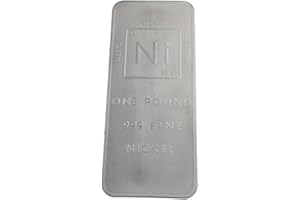 1 Pound .999 Pure Nickel Bar Bullion with Element Design - Unique Metals