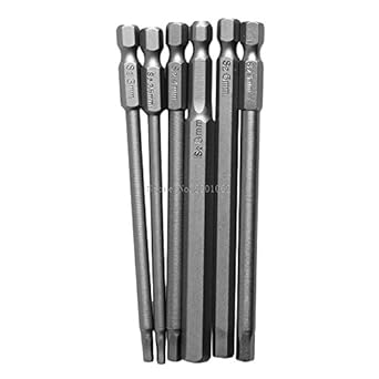 Generic 6Pcs/Set T2.5-T8 100mm Magnetic Torx Screwdriver Bits Drill 1/4" Hex Shank Bit Set Saw Set Drill Woodworking Wood Tool -B119