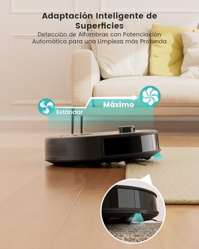 Lefant M330 Pro Robot Aspirador y Trapeador con Premium Navegación dToF LiDAR, 5000Pa, 150min, Mini Diámetro 28cm, Barre, Aspira, Friega y Pasa la Mopa, App/Alexa/i Watch, TotalSurface, Negro