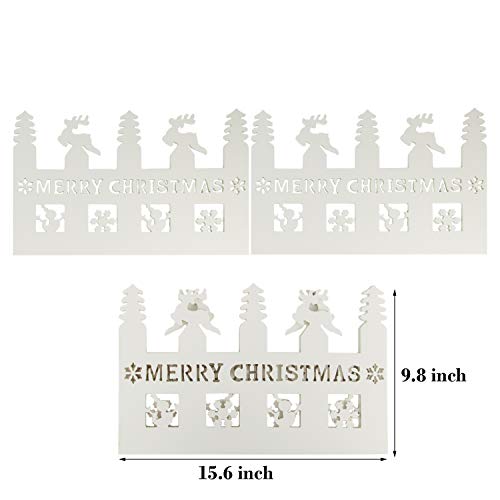handrong Christmas Tree Fence White Decorative Xmas Tree Fencing for Home Garden Yard Office Decoration Gift Storage, Square 15.6Ã—15.6Ã—15.6Ã—15.6 Inch