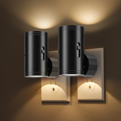 TSEXES LED-Nachtlichter zum Anschluss an die Wand, Dämmerungssensor von Dämmerung bis Sonnenaufgang, Helligkeit einstellbar von 5 bis 300 lm, weiches 