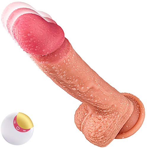G spot Dildo,Silicone Thrusting Dildo Sex Toy with Strong Suction Cup 8 Rotating and Vibration Modes for G Spot Clitoral Anal Stimulation,Realistic Vibrator Dildo Penis Huge Glans for Unisex