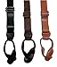 CTM Men's Coated Leather Button-End 1 Inch Suspenders, Tan