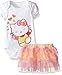 Hello Kitty Baby Bodysuit, Tutu Skirt and Bib with Gradient RainPrint, Shocking Pink, 3-6 Months